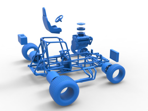 Vintage Sprint car Base Version 2 Scale 1 to 25 3D 프린트 모델
