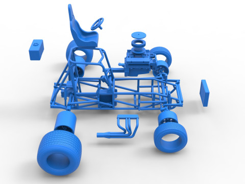 Vintage Sprint car Base Version 2 Scale 1 to 25 3D 프린트 모델