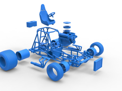 Vintage Sprint car Base Version 2 Scale 1 to 25 3D 프린트 모델