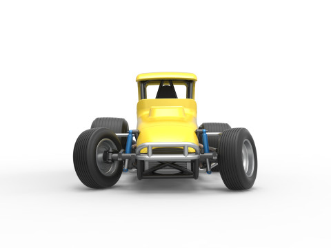 Vintage Sprint car while turning Version 2 Scale 1 to 25 3D प्रिंट मॉडल