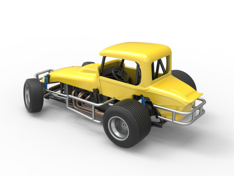 Vintage Sprint car while turning Version 2 Scale 1 to 25 3D प्रिंट मॉडल