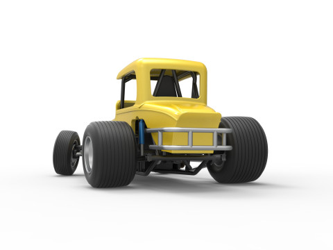 Vintage Sprint car while turning Version 2 Scale 1 to 25 3D प्रिंट मॉडल