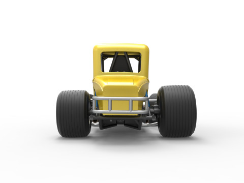Vintage Sprint car while turning Version 2 Scale 1 to 25 3D प्रिंट मॉडल