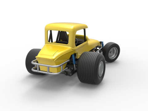 Vintage Sprint car while turning Version 2 Scale 1 to 25 3D प्रिंट मॉडल