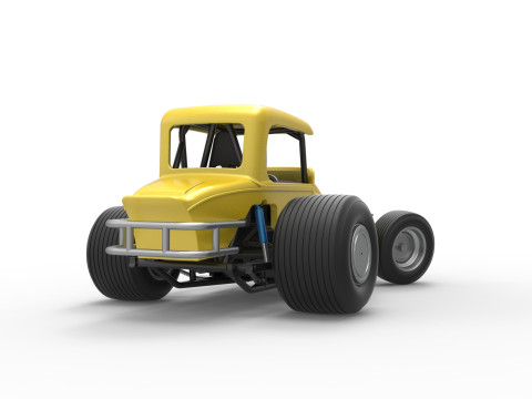 Vintage Sprint car while turning Version 2 Scale 1 to 25 3D प्रिंट मॉडल