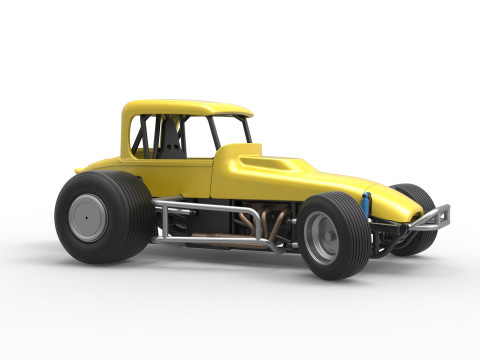 Vintage Sprint car while turning Version 2 Scale 1 to 25 3D प्रिंट मॉडल