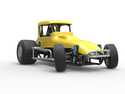 Vintage Sprint car while turning Version 2 Scale 1 to 25 3D प्रिंट मॉडल