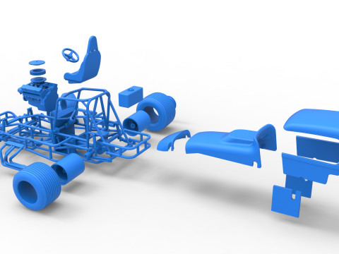 Vintage Sprint car while turning Version 2 Scale 1 to 25 3D प्रिंट मॉडल