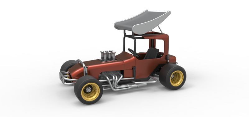 Vintage Winged Supermodified stock car Scale 1 to 25 3D Baskı Modeli .c4d .max .obj .3ds .fbx .stl .blend