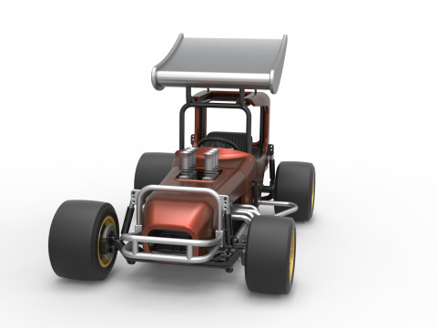 Vintage Winged Supermodified stock car Scale 1 to 25 3D Baskı Modeli