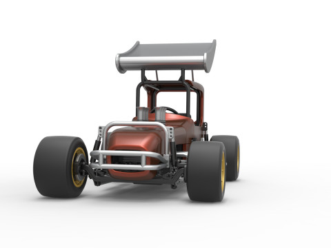 Vintage Winged Supermodified stock car Scale 1 to 25 3D Baskı Modeli