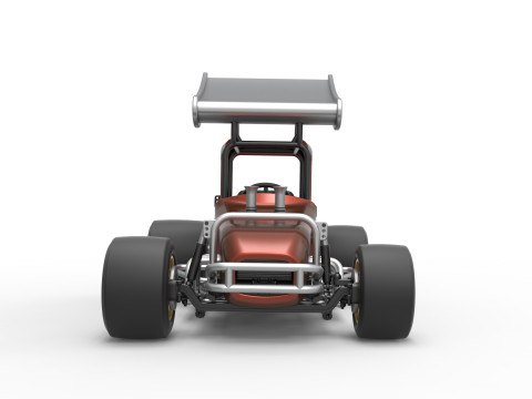 Vintage Winged Supermodified stock car Scale 1 to 25 3D Baskı Modeli