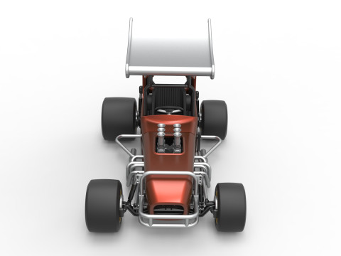 Vintage Winged Supermodified stock car Scale 1 to 25 3D Baskı Modeli