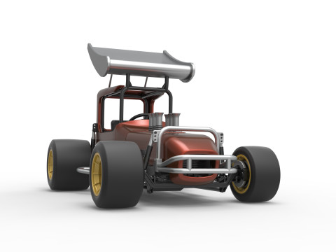 Vintage Winged Supermodified stock car Scale 1 to 25 3D Baskı Modeli