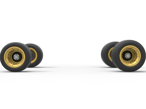 Wheel set of Vintage Asphalt Supermodified stock car Scale 1 to 25 3D Print Model