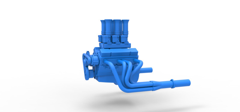 Engine of Vintage Supermodified stock car Scale 1 to 25 Modello di stampa 3D .c4d .max .obj .3ds .fbx .stl .blend 