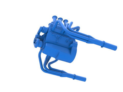 Engine of Vintage Supermodified stock car Scale 1 to 25 Modello di stampa 3D