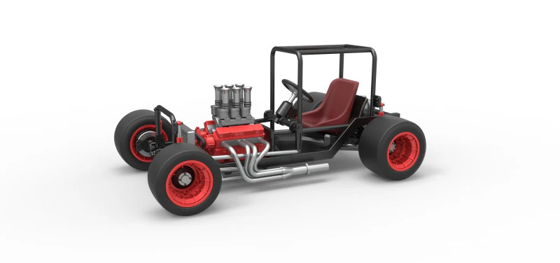 Vintage Supermodified stock car Base Scale 1 to 25 3D Print Model .c4d .max .obj .3ds .fbx .stl .blend 