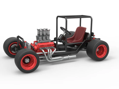 Vintage Supermodified stock car Base Scale 1 to 25 3D Print Model