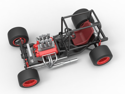 Vintage Supermodified stock car Base Scale 1 to 25 Modèles 3D en vedette