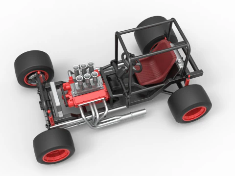 Vintage Supermodified stock car Base Scale 1 to 25 3D Print Model
