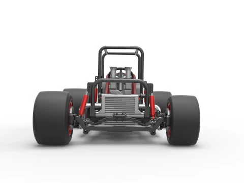 Vintage Supermodified stock car Base Scale 1 to 25 3D Print Model