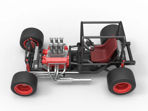 Vintage Supermodified stock car Base Scale 1 to 25 3D Print Model