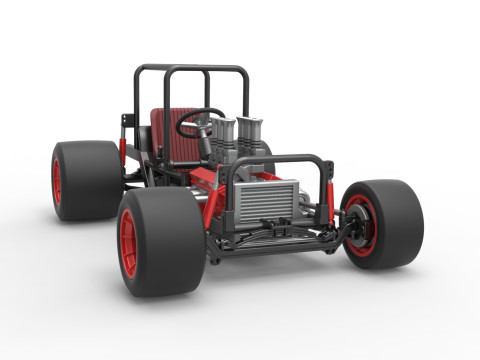 Vintage Supermodified stock car Base Scale 1 to 25 Modèles 3D en vedette