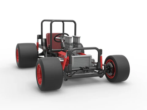 Vintage Supermodified stock car Base Scale 1 to 25 3D Print Model