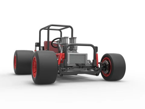 Vintage Supermodified stock car Base Scale 1 to 25 3D Print Model
