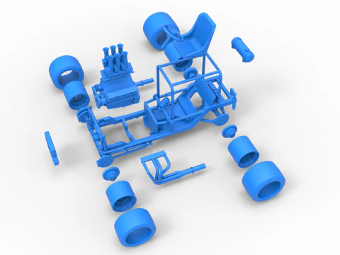 Vintage Supermodified stock car Base Scale 1 to 25 3D Print Model