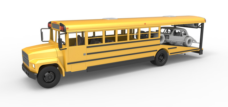 Vintage Transporter truck for Race car Version 6 Scale 1 to 25 3D 프린트 모델 .c4d .max .obj .3ds .fbx .stl .blend 