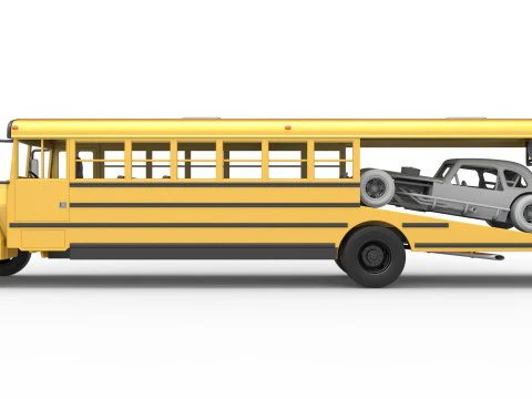 Vintage Transporter truck for Race car Version 6 Scale 1 to 25 3D Print Model