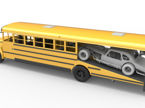 Vintage Transporter truck for Race car Version 6 Scale 1 to 25 3D 프린트 모델