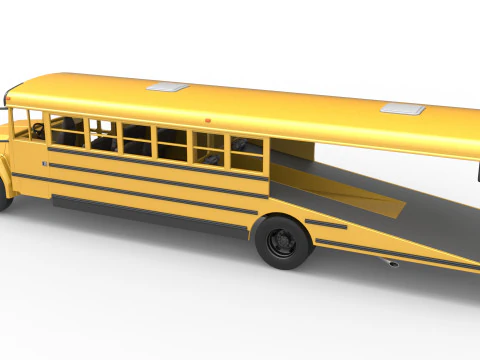 Vintage Transporter truck for Race car Version 6 Scale 1 to 25 3D Print Model