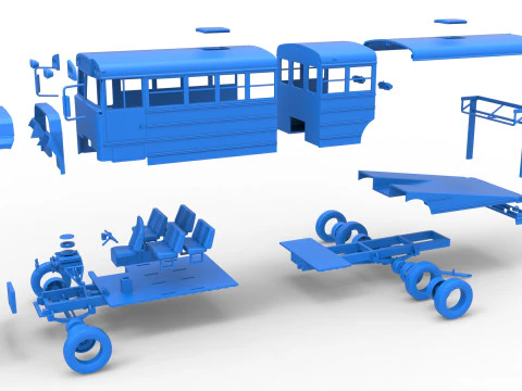 Vintage Transporter truck for Race car Version 6 Scale 1 to 25 3D Print Model
