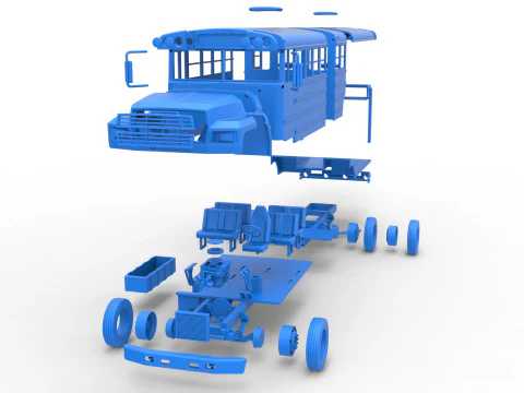 Vintage Transporter truck for Race car Version 6 Scale 1 to 25 3D Print Model