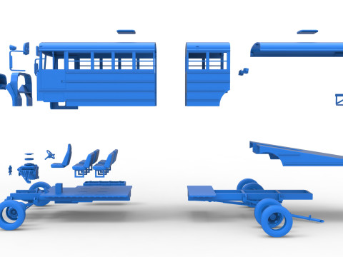 Vintage Transporter truck for Race car Version 6 Scale 1 to 25 3D 프린트 모델