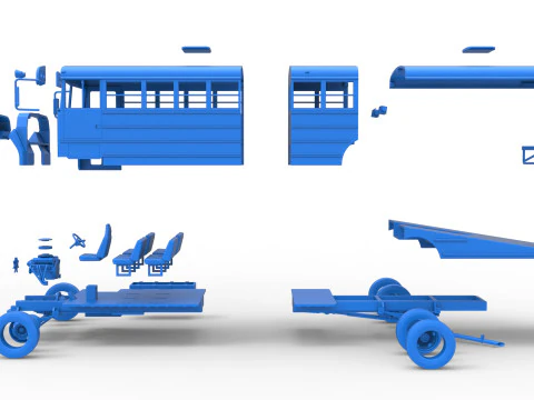 Vintage Transporter truck for Race car Version 6 Scale 1 to 25 3D Print Model