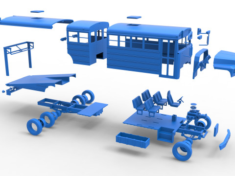 Vintage Transporter truck for Race car Version 6 Scale 1 to 25 3D 프린트 모델
