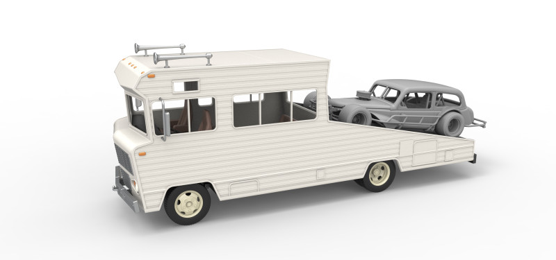 Vintage Transporter truck for Race car Version 7 Scale 1 to 25 3D Принт Модель .c4d .max .obj .3ds .fbx .stl .blend