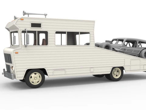 Vintage Transporter truck for Race car Version 7 Scale 1 to 25 3D Print Model