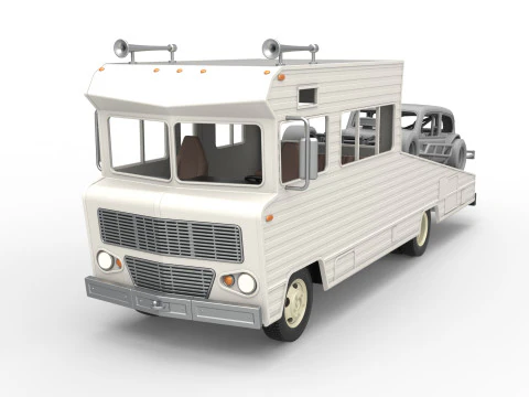 Vintage Transporter truck for Race car Version 7 Scale 1 to 25 3D Print Model