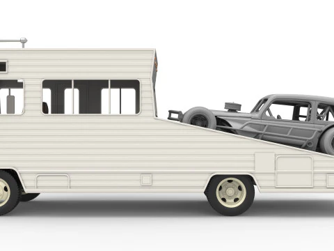 Vintage Transporter truck for Race car Version 7 Scale 1 to 25 3D Print Model