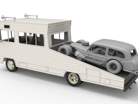 Vintage Transporter truck for Race car Version 7 Scale 1 to 25 3D Принт Модель
