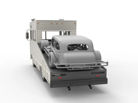 Vintage Transporter truck for Race car Version 7 Scale 1 to 25 3D Print Model