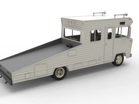 Vintage Transporter truck for Race car Version 7 Scale 1 to 25 3D Print Model