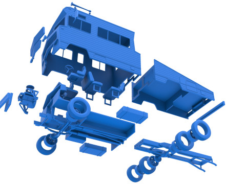 Vintage Transporter truck for Race car Version 7 Scale 1 to 25 3D Принт Модель