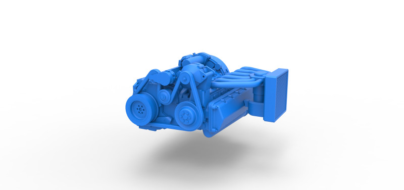 Engine of Vintage Bus Scale 1 to 25 3D Print Model .c4d .max .obj .3ds .fbx .stl .blend 