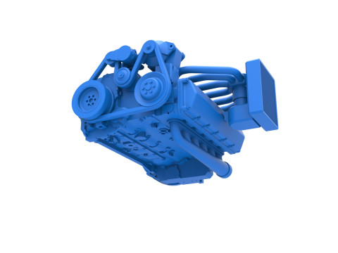 Engine of Vintage Bus Scale 1 to 25 3D Print Model